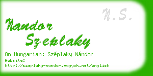 nandor szeplaky business card