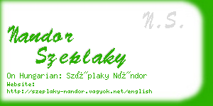 nandor szeplaky business card